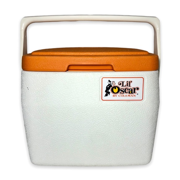 Coleman Kitchen Vintage Lil Oscar Cooler Ice Chest Lunch Box 5272 By Coleman Orange Lid 98s
